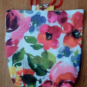 Vidám virágos bevásárló táska - Meska.hu