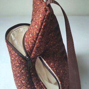 Virágmintás barna tónusú hátizsák - táska & tok - hátizsák - hátizsák - Meska.hu