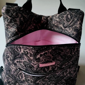 Fekete tónusú, török mintás hátizsák - táska & tok - hátizsák - hátizsák - Meska.hu