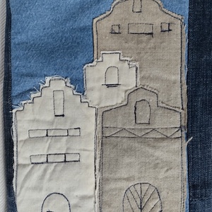 Vegyes technikával készült könyvborító, Könyv & Zene, Könyvtok, Varrás, Patchwork, foltvarrás, MESKA
