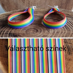 Szivárvány csepp újrahasznosított drót fülbevaló - ékszer - fülbevaló - lógó csepp fülbevaló - Meska.hu