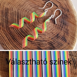 Meleg színek - spirál újrahasznosított drót fülbevaló - ékszer - fülbevaló - lógó fülbevaló - Meska.hu