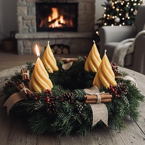 Adventi méhviasz gyertya csomag, Karácsony, Adventi díszek, Adventi gyertyadíszek és koszorúdíszek, Gyertya-, mécseskészítés, MESKA