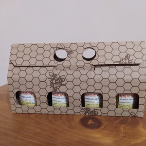4 x 50 g méz méhsejtmintás díszcsomagolásban - Meska.hu
