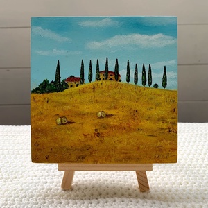 Toscana -  akril festmény (12x12 cm), Művészet, Festmény, Akril, Festészet, MESKA