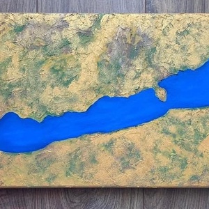 Balaton c. struktúr festmény - Meska.hu