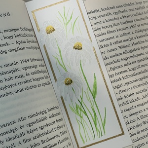 Virágos modern akvarell könyvjelző - könyv & zene - könyvjelző - Meska.hu