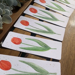 Tulipán - akvarell könyvjelzők - könyv & zene - könyvjelző - Meska.hu