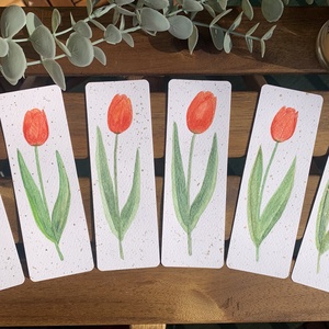Tulipán - akvarell könyvjelzők - könyv & zene - könyvjelző - Meska.hu