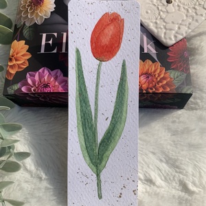 Tulipán - akvarell könyvjelzők, Könyv & Zene, Könyvjelző, Festészet, MESKA