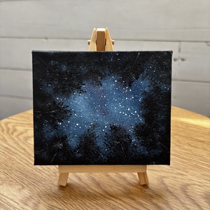 Badacsony, Csillagok alatt mini akril festmények - művészet - festmény - akril - Meska.hu