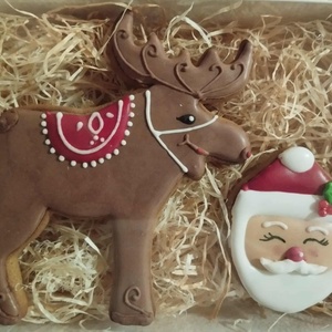 Díszdobozos Mikulás mézeskalács - karácsony - karácsonyi ajándékozás - karácsonyi képeslap, üdvözlőlap, ajándékkísérő - Meska.hu