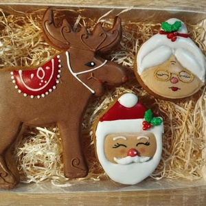 Díszdobozos Mikulás mézeskalács - karácsony - karácsonyi ajándékozás - karácsonyi képeslap, üdvözlőlap, ajándékkísérő - Meska.hu