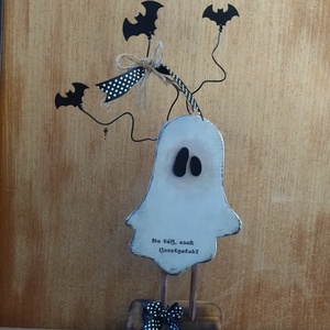 Szellemes Halloween dekoráció , Otthon & Életmód, Dekoráció, Halloween, Halloweeni asztaldísz, Famegmunkálás, MESKA