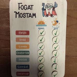 Fogmosás motivációs tábla gyerekeknek � heti reggeli és esti ellenőrző  - Meska.hu