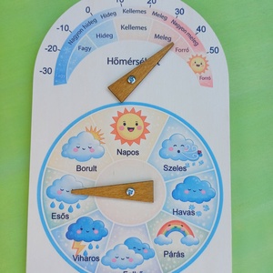 Montessori időjárás- és hőmérséklet-megfigyelő tábla - Meska.hu