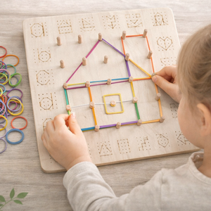 Montessori geotábla színes gumikkal � formaalkotó fejlesztőjáték - játék & sport - készségfejlesztő és logikai játék - oktató játékok - Meska.hu