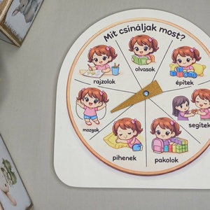 Mit csináljak most? � fa napi tevékenységválasztó kerék gyerekeknek, forgatható mutatóval, Baba - mama, Baba játékok, Waldorf játékok, Famegmunkálás, MESKA