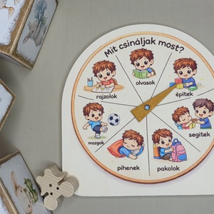 Mit csináljak most? � fa napi tevékenységválasztó kerék gyerekeknek, forgatható mutatóval - baba - mama - baba játékok - waldorf játékok - Meska.hu