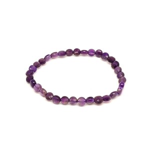 Ametiszt fazettált korong karkötő 6x4mm, Ékszer, Karkötő, Ásványkarkötő, , MESKA