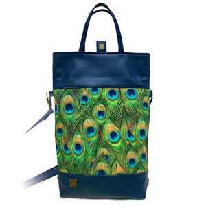 SuziartBag Sötétkék pávás 2in1 hátizsák - táska & tok - kézitáska & válltáska - válltáska - Meska.hu
