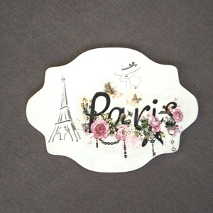 Ajtódísz Paris, Otthon & Lakás, Dekoráció, Ajtó- és ablak dekoráció, Ajtótábla, Decoupage, transzfer és szalvétatechnika, Meska