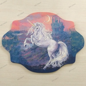Ajtódísz unicornis, Otthon & Életmód, Dekoráció, Ajtó- és ablak dekoráció, Ajtótábla, Decoupage, transzfer és szalvétatechnika, MESKA
