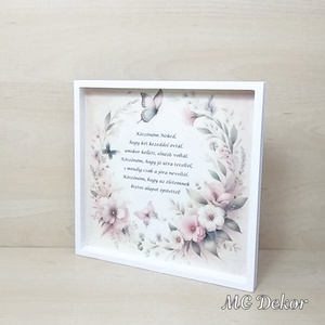 Szülőköszöntő keret pillangós, Esküvő, Emlék & Ajándék, Szülőköszöntő ajándék, Decoupage, transzfer és szalvétatechnika, Festett tárgyak, MESKA
