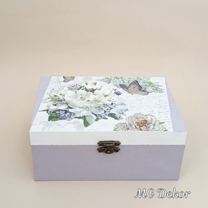 Díszdoboz nyugdíjba vonulásra - Pillangós lila  - otthon & életmód - dekoráció - asztal és polc dekoráció - díszdoboz - Meska.hu