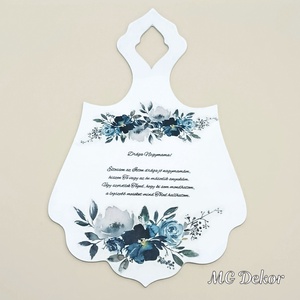 Nagymama köszöntő vágódeszka - kék virágos  - otthon & életmód - konyhafelszerelés, tálalás - konyhai dekoráció - konyhai dísz - Meska.hu