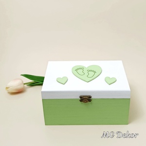 Emlékgyűjtő doboz - zöld  - otthon & életmód - babaszoba, gyerekszoba - babaszoba dekoráció - Meska.hu