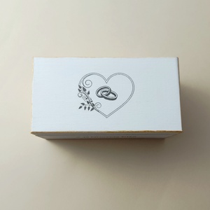 Jó házasság titka nászajándék - szív arany színű, Esküvő, Emlék & Ajándék, Nászajándék, Esküvői pénzátadó doboz, Decoupage, transzfer és szalvétatechnika, Festett tárgyak, MESKA