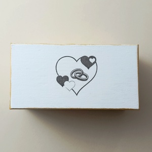 Jó házasság titka nászajándék - arany színű , Esküvő, Emlék & Ajándék, Nászajándék, Esküvői pénzátadó doboz, Decoupage, transzfer és szalvétatechnika, Festett tárgyak, MESKA