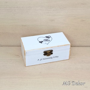 Jó házasság titka nászajándék - arany színű  - esküvő - emlék & ajándék - nászajándék - esküvői pénzátadó doboz - Meska.hu