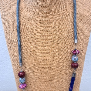 Hosszú horgolt lánc,királykék, Ékszer, Nyaklánc, Hosszú nyaklánc, Ékszerkészítés, MESKA