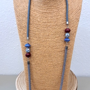 Hosszú horgolt lánc,halványlila, Ékszer, Nyaklánc, Hosszú nyaklánc, Ékszerkészítés, MESKA