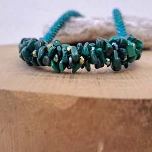 Malachit lánc - ékszer - nyaklánc - medál nélküli nyaklánc - Meska.hu