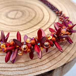 Tüske lánc bordó - Meska.hu