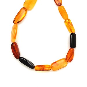 Borostyán lapcsiszolt 4-6x7-16mm nyaklánc 65cm, Ékszer, Nyaklánc, Hosszú nyaklánc, , MESKA