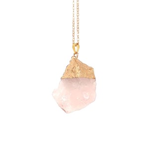 Szívenergia rózsakvarc nyers medál nyaklánccal 2�3cm, Ékszer, Nyaklánc, Medálos nyaklánc, , MESKA