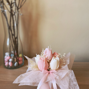 Gyertya tulipánbox (szójagyertyából) - kézműves ajándék bármilyen alkalomra - Meska.hu