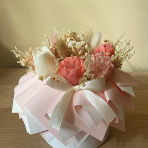 Gyertya virágbox (szójagyertyából) - kézműves ajándék bármilyen alkalomra - otthon & életmód - gyertya, illat, aroma - gyertya - Meska.hu