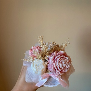 Bazsarózsa  (szójagyertyából) - kézműves ajándék bármilyen alkalomra - otthon & életmód - gyertya, illat, aroma - gyertya - Meska.hu