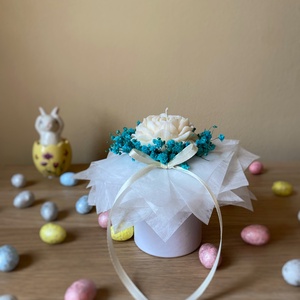 Gyertya virágbox (szójagyertyából) bármilyen alkalomra - kézműves ajándék - otthon & életmód - gyertya, illat, aroma - gyertya - Meska.hu