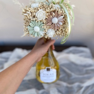 Dekorált palack/üveg dekoráció illatviasz gyertyával - kézműves ajándék bármilyen alkalomra - otthon & életmód - dekoráció - asztal és polc dekoráció - díszüveg - Meska.hu