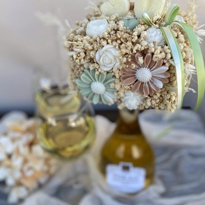 Dekorált palack/üveg dekoráció illatviasz gyertyával - kézműves ajándék bármilyen alkalomra, Otthon & Életmód, Dekoráció, Asztal és polc dekoráció, Díszüveg, Gyertya-, mécseskészítés, MESKA