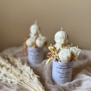 Gyertya virágbox (szójagyertyából), esküvői emlék gyertya - megemlékezés - otthon & életmód - gyertya, illat, aroma - gyertya - Meska.hu