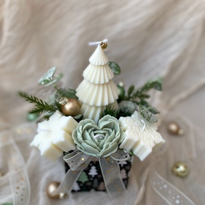 Gyertya virágbox (szójagyertyából) - kézműves ajándék bármilyen alkalomra - otthon & életmód - gyertya, illat, aroma - gyertya - Meska.hu