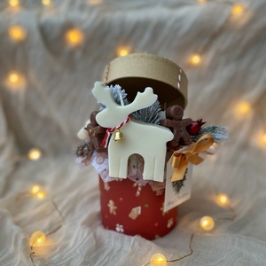 Szarvasos gyertyabox illatviasszal (szójaviaszból), Otthon & Életmód, Gyertya, illat, aroma, Gyertya, Gyertya-, mécseskészítés, MESKA