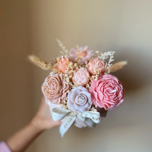 Gyertya virágbox (szójagyertyából) - kézműves ajándék bármilyen alkalomra, Otthon & Életmód, Gyertya, illat, aroma, Gyertya, Gyertya-, mécseskészítés, MESKA